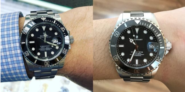 Rolex Submariner vs Steinhart Ocean One on wrist