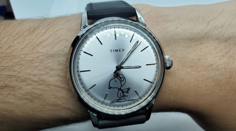 Timex Marlin Snoopy on wrist